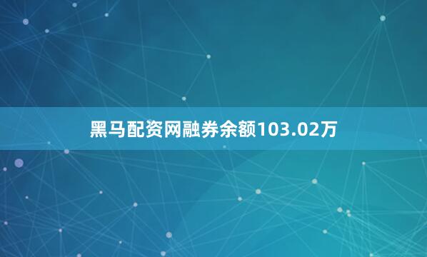 黑马配资网融券余额103.02万