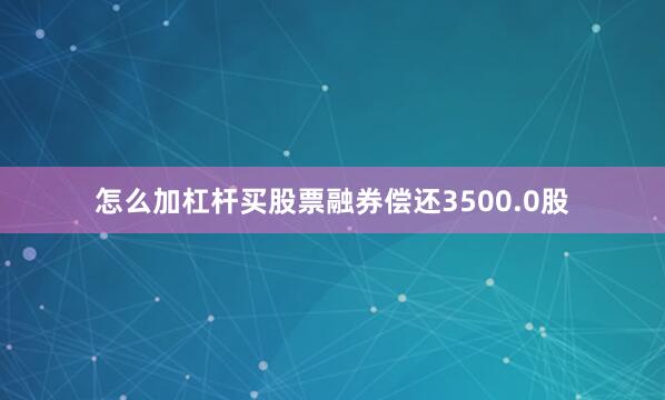 怎么加杠杆买股票融券偿还3500.0股